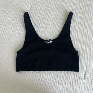 Zara black crop bra top